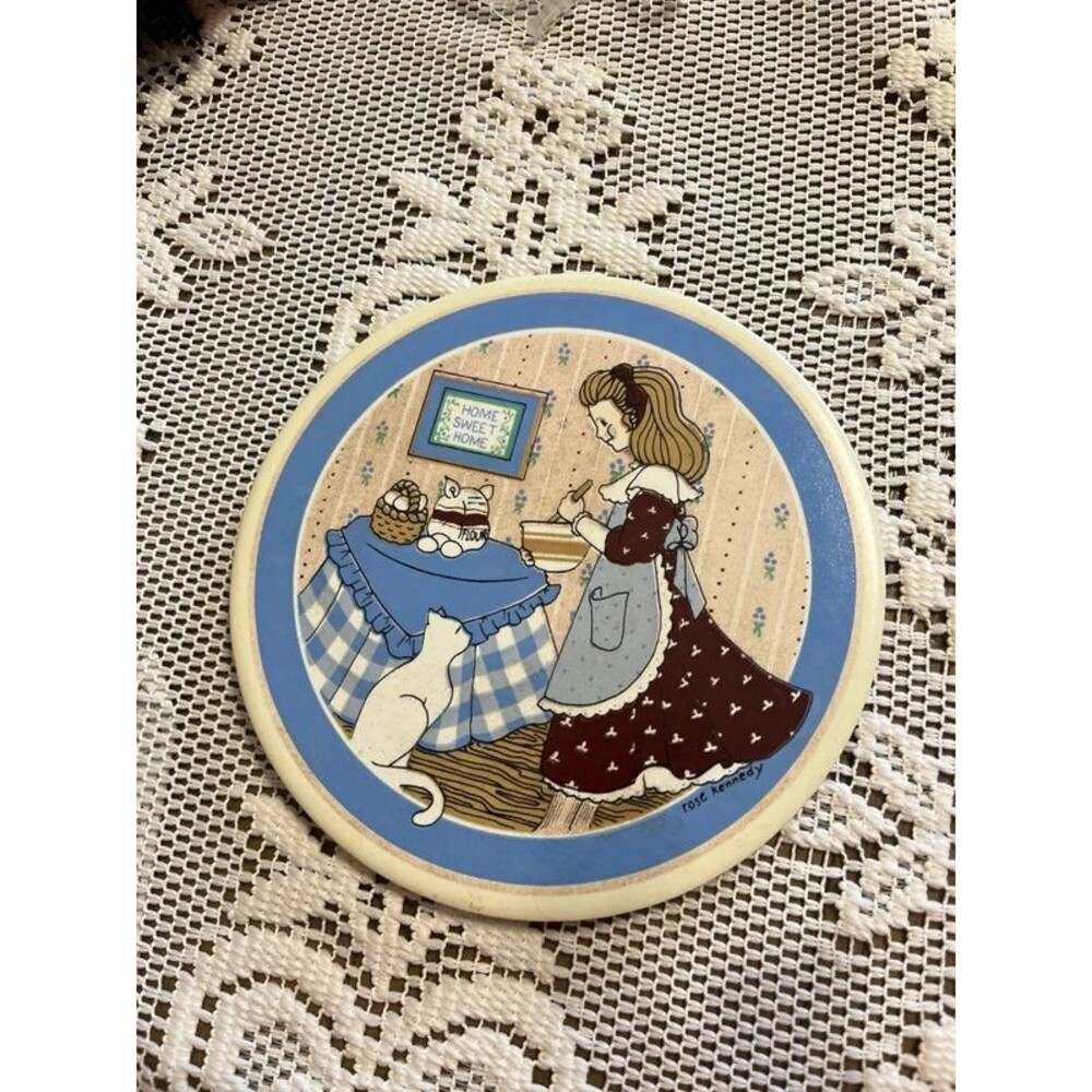 Vintage Cottagecore Ceramic Trivet